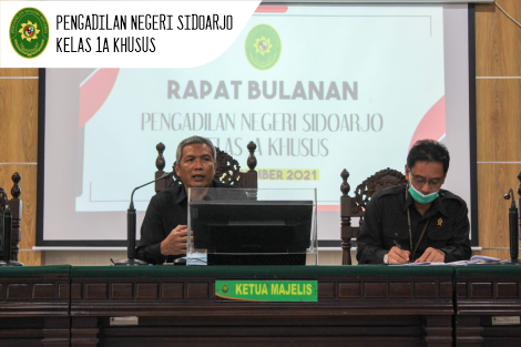 RAPAT BULANAN PENGADILAN NEGERI SIDOARJO PERIODE DESEMBER 2021